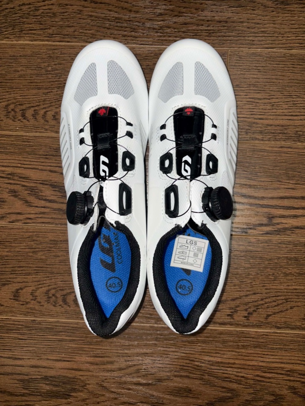 Garneau Carbon XZ Road Cycling Shoes — White with Black Trim